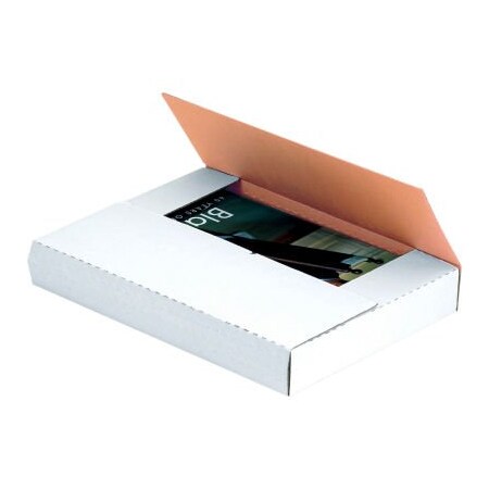 Box Packaging White Corrugated Bookfold, 9-5/8" x 6-5/8" x 3-1/2" - Bundle of 50
